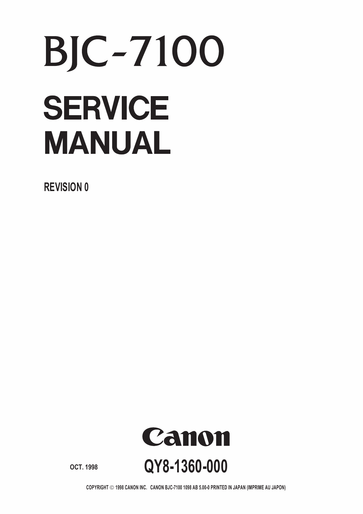 Canon BubbleJet BJC-7100 Service Manual-1